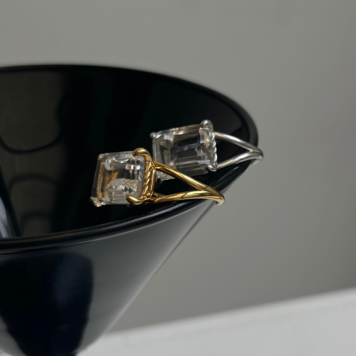 [ crystal ] reine silver - rectangle