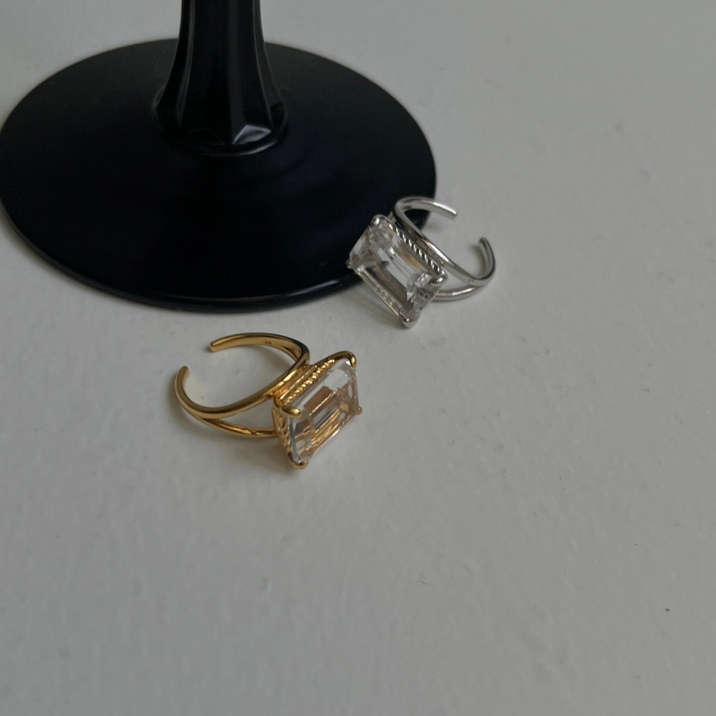 [ crystal ] reine silver - rectangle