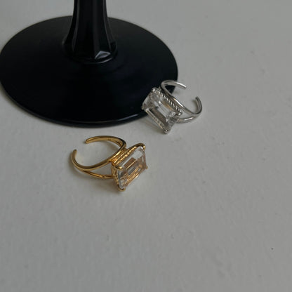 [ crystal ] reine silver - rectangle