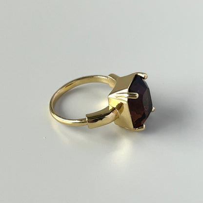 [ vintage amber ] éclat gold [ free size ring ]