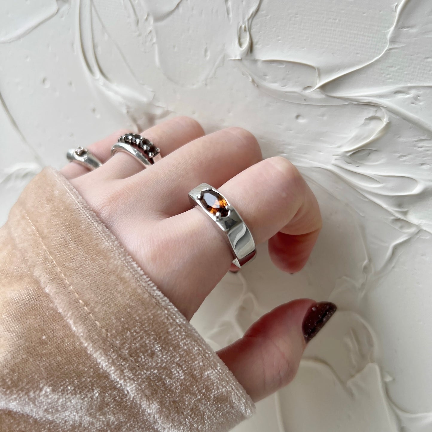 [ amber moon glass ] europa silver