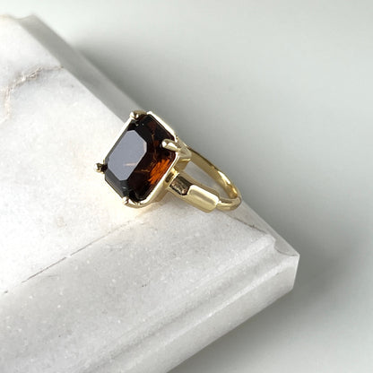 [ vintage amber ] éclat gold [ free size ring ]