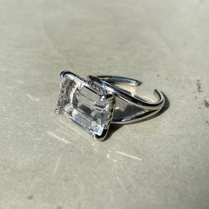[ crystal ] reine silver - rectangle