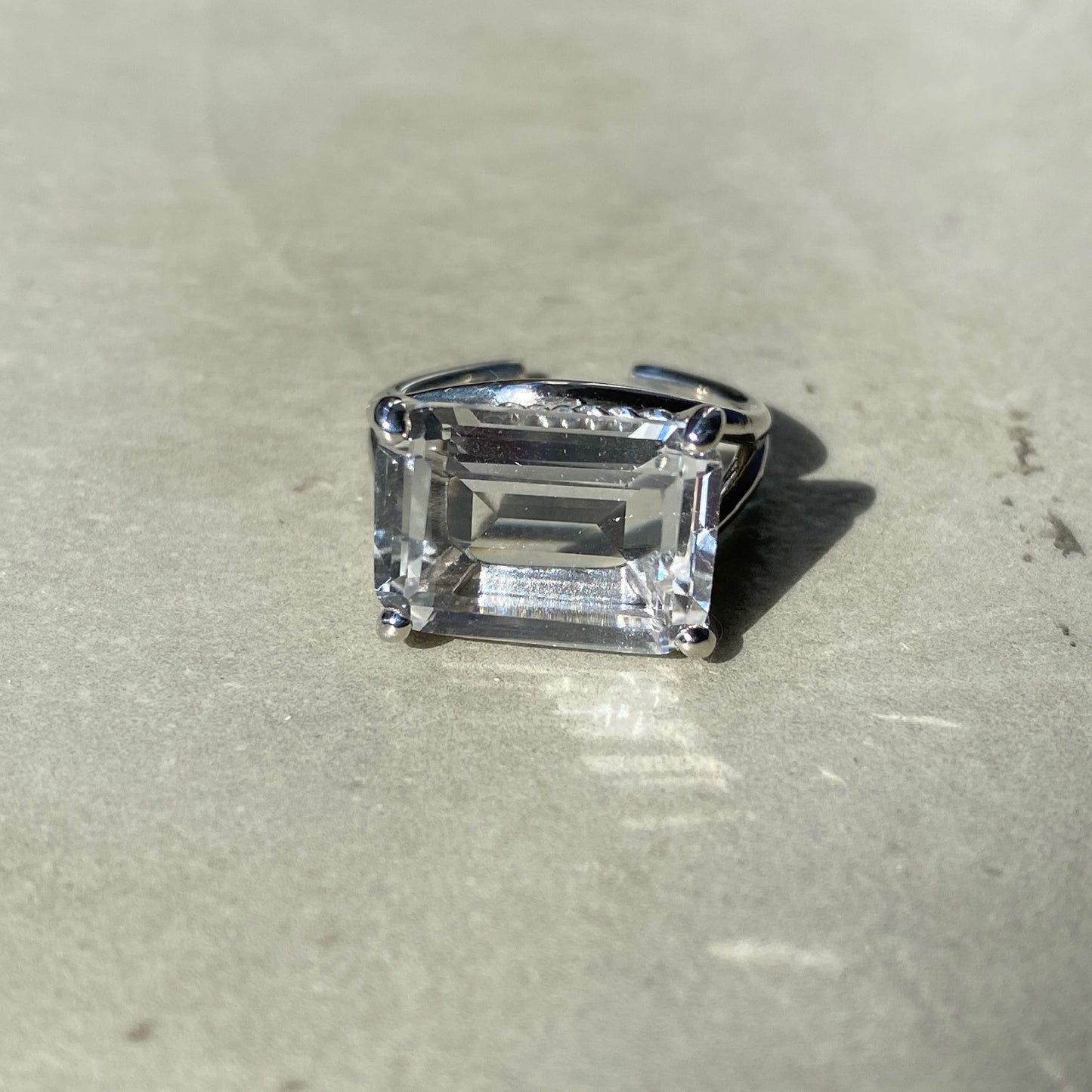 [ crystal ] reine silver - rectangle