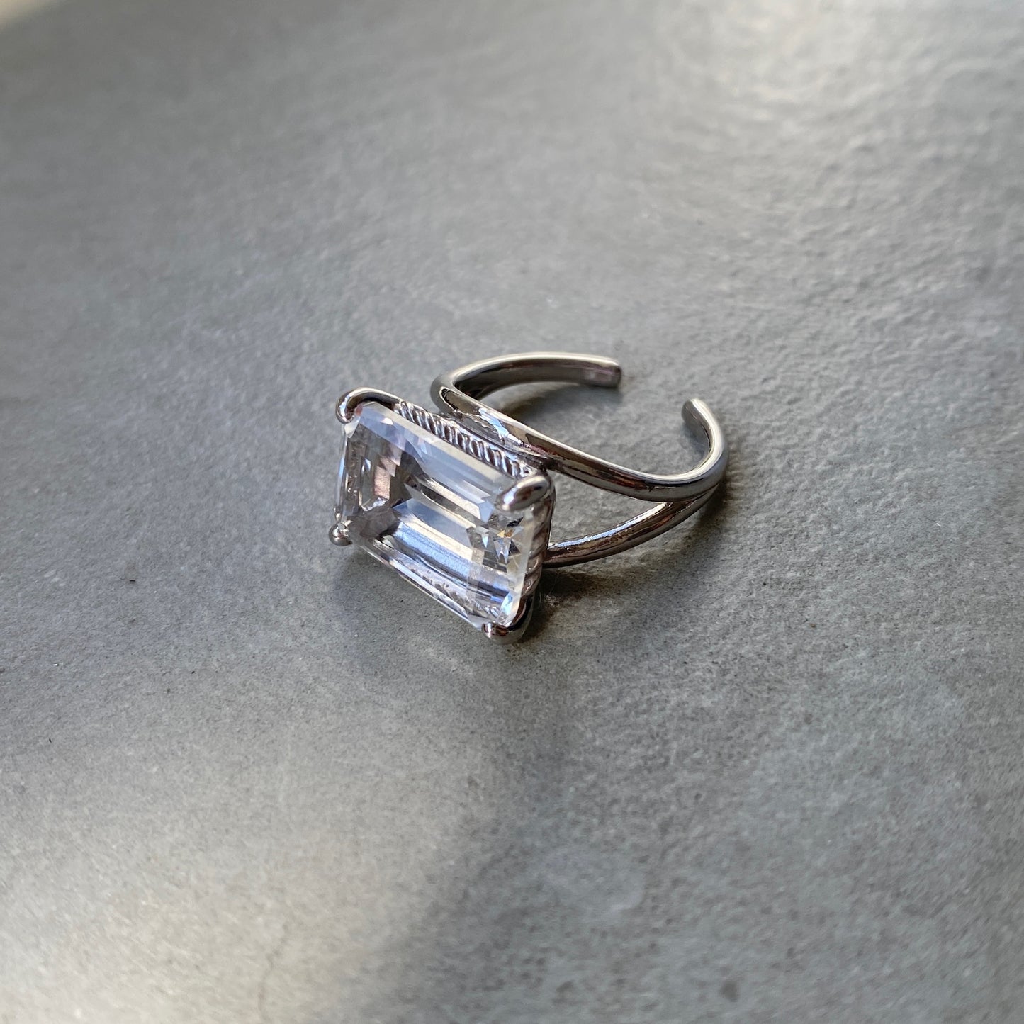 [ crystal ] reine silver - rectangle
