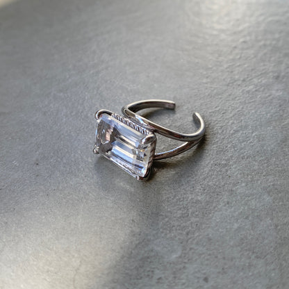 [ crystal ] reine silver - rectangle