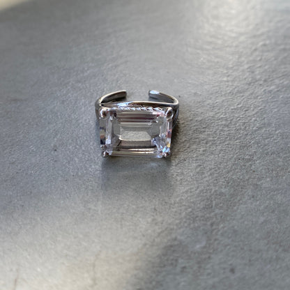 [ crystal ] reine silver - rectangle