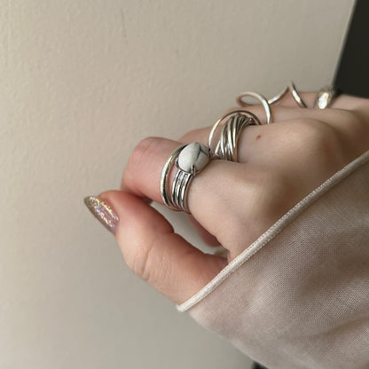 [ howlite ] trois silver