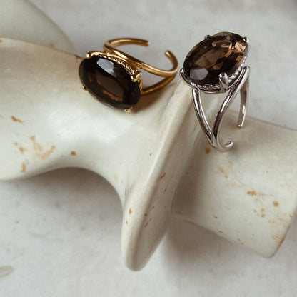 [ smoky quartz ] reine gold
