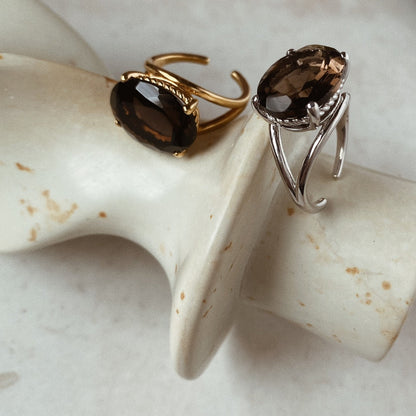 [ smoky quartz ] reine silver