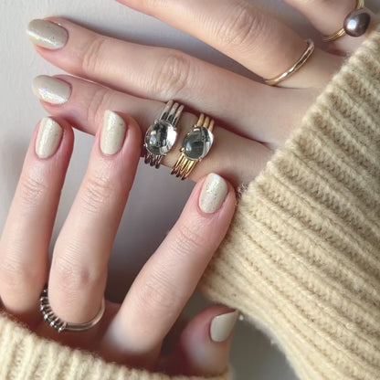 [ mirror glass stone ] trois gold