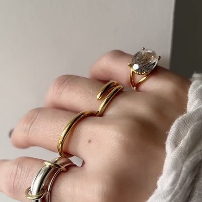 [ tourmaline quartz (clear) ] reine -pinky gold