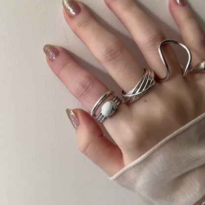 [ howlite ] trois silver