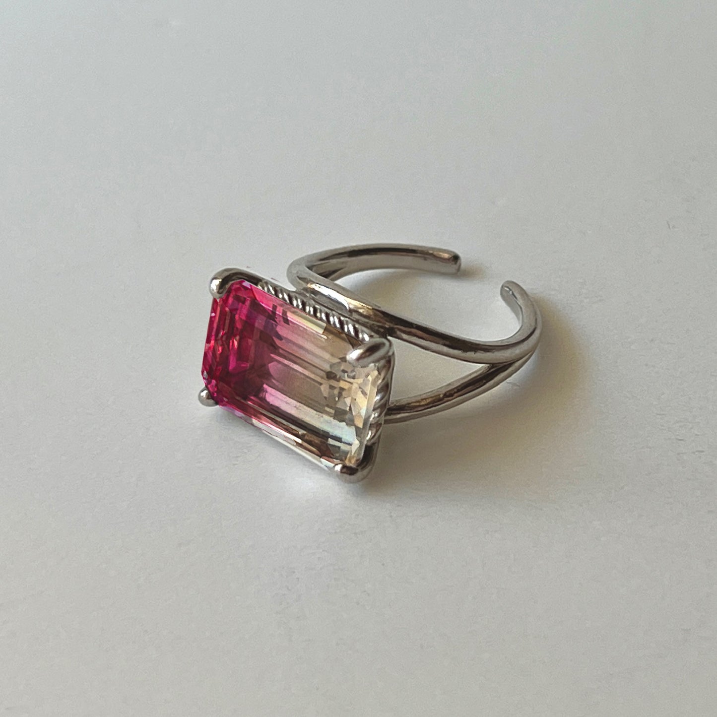 [ bicolor tourmaline UME ] reine silver - rectangle