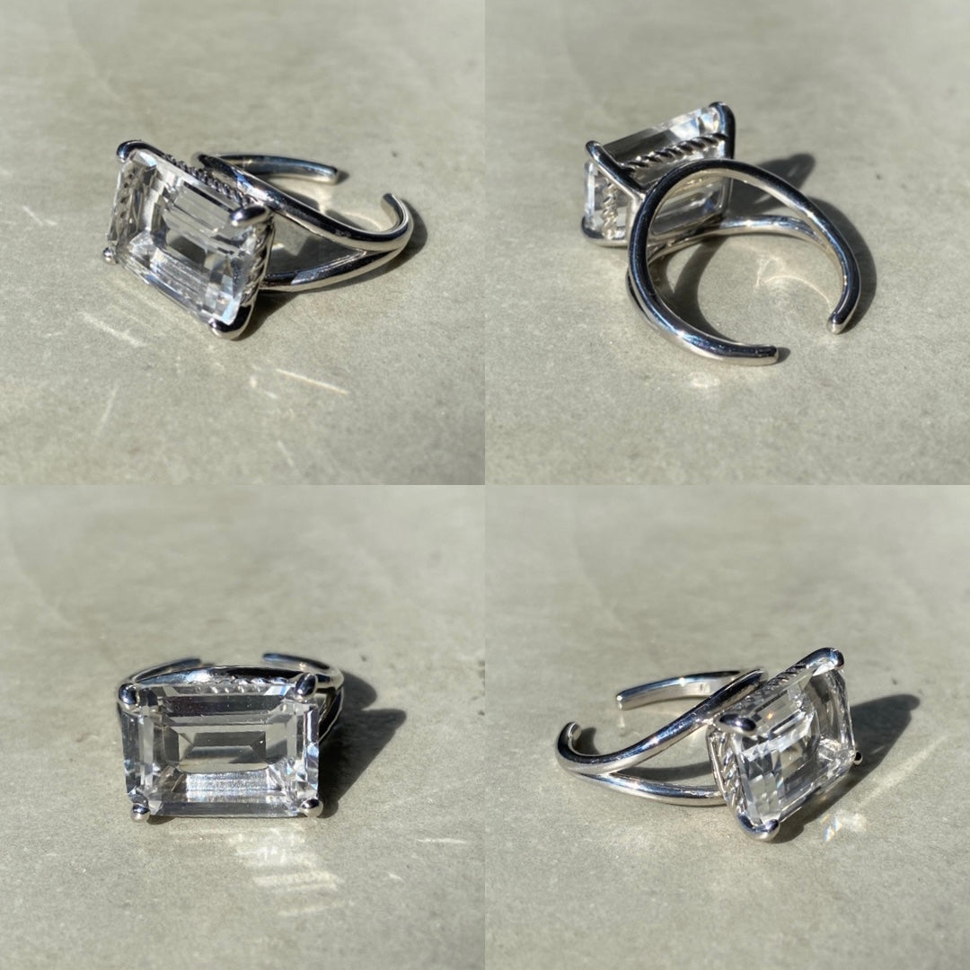 [ crystal ] reine silver - rectangle