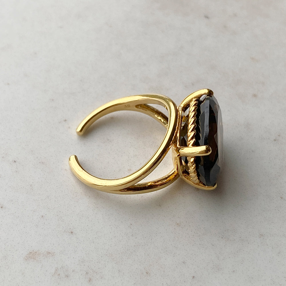 [ smoky quartz ] reine gold