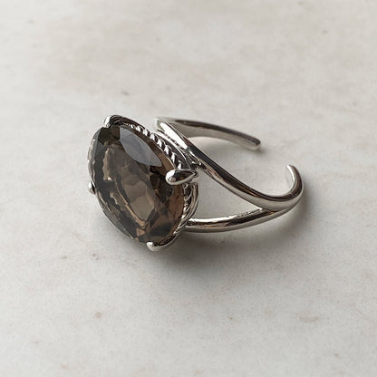 [ smoky quartz ] reine silver