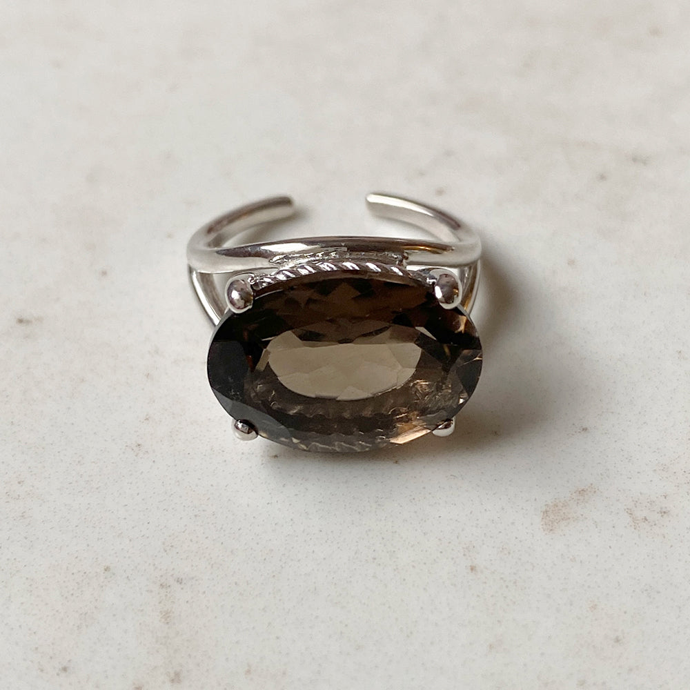 [ smoky quartz ] reine silver