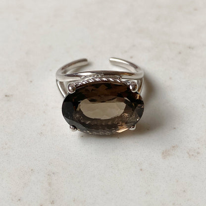 [ smoky quartz ] reine silver