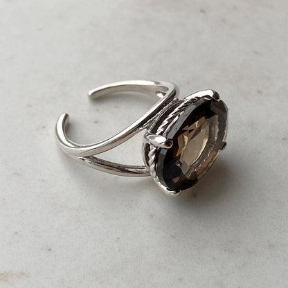 [ smoky quartz ] reine silver